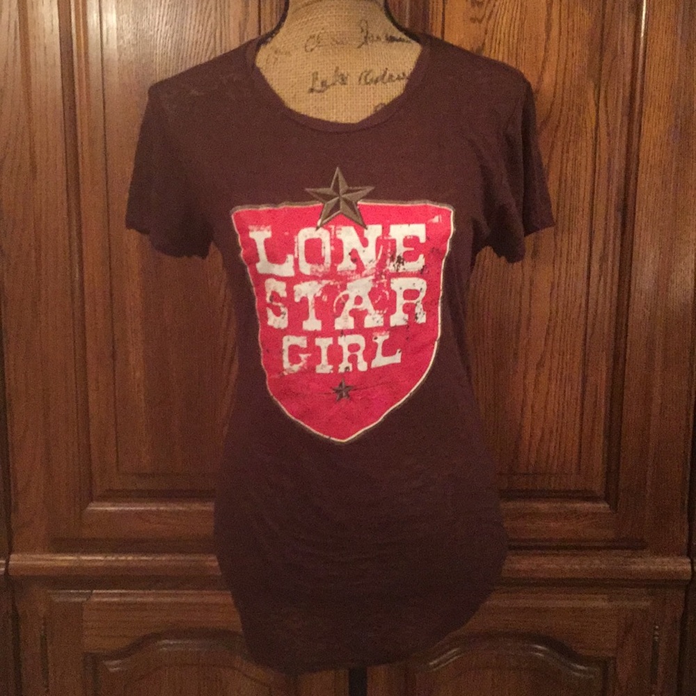 Rebel Rose Lone Star Girl Burnout Tee